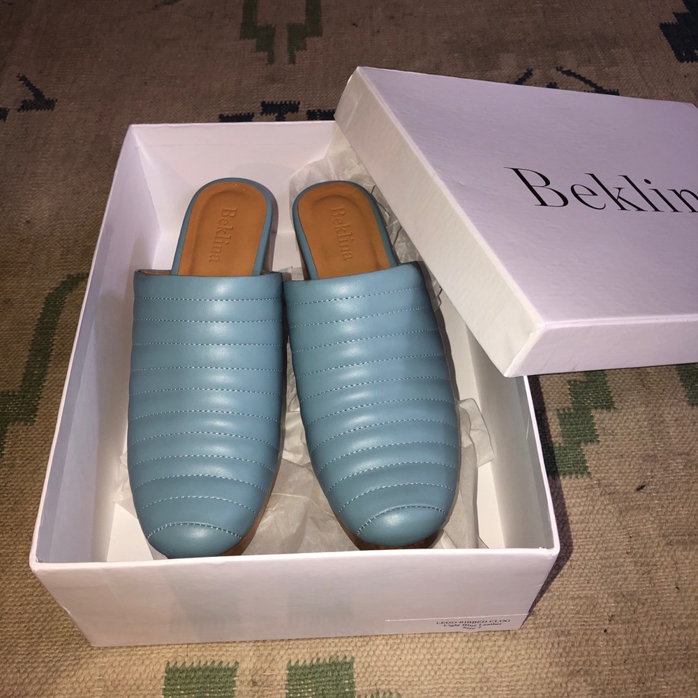Beklina Ribbed Clogs - Blue
